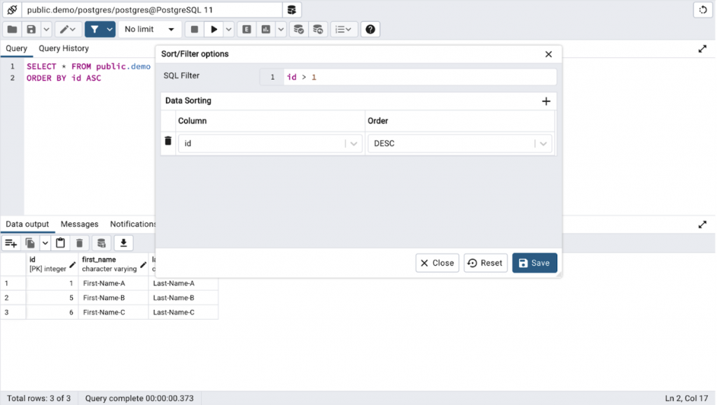 Query Tool vs. View Edit Data in pgAdmin 4 EDB